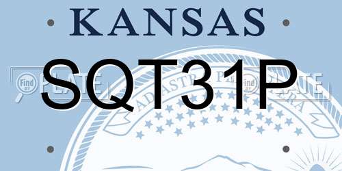 SQT31P Kansas License Plate