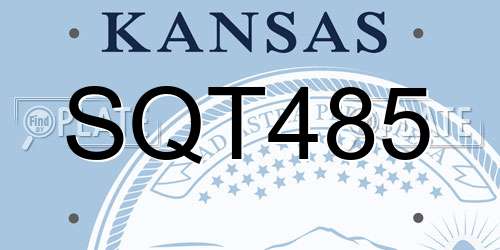 SQT485 Kansas License Plate