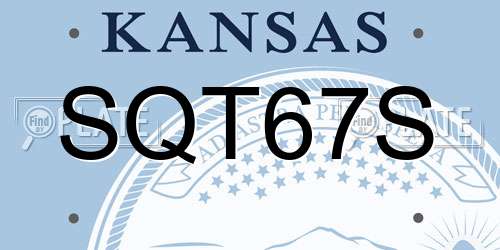 SQT67S Kansas License Plate