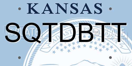 SQTDBTT Kansas License Plate