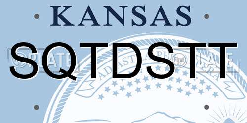SQTDSTT Kansas License Plate