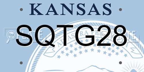 SQTG28 Kansas License Plate