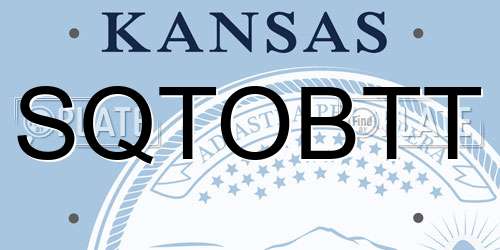 SQTOBTT Kansas License Plate