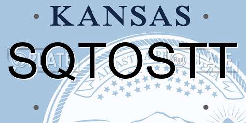 SQTOSTT Kansas License Plate