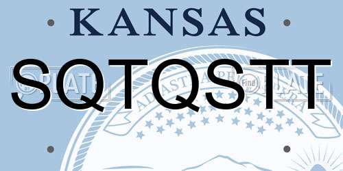 SQTQSTT Kansas License Plate