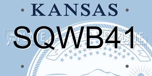SQWB41 Kansas License Plate