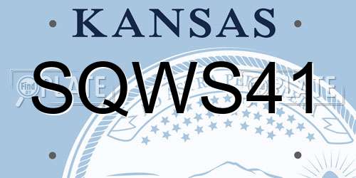 SQWS41 Kansas License Plate