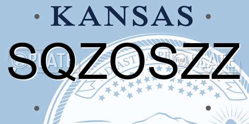 SQZOSZZ Kansas License Plate