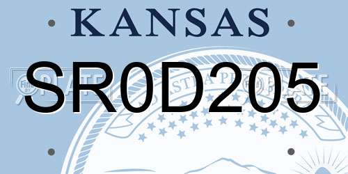 SR0D205 Kansas License Plate