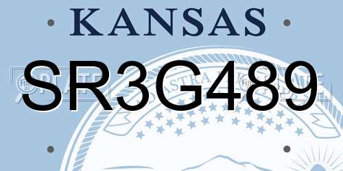 SR3G489 Kansas License Plate