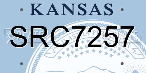 SRC7257 Kansas License Plate