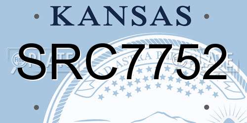 SRC7752 Kansas License Plate