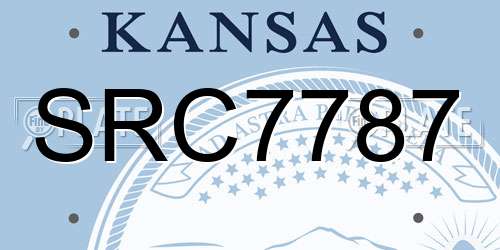 SRC7787 Kansas License Plate