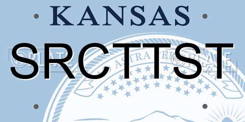 SRCTTST Kansas License Plate