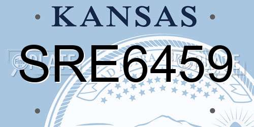 SRE6459 Kansas License Plate