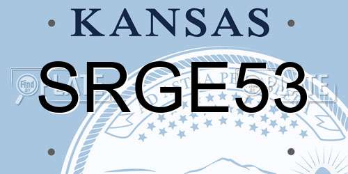 SRGE53 Kansas License Plate