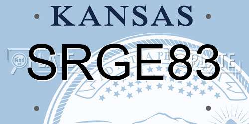 SRGE83 Kansas License Plate
