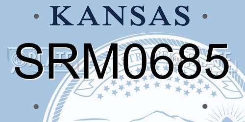 SRM0685 Kansas License Plate