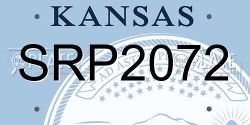 SRP2072 Kansas License Plate