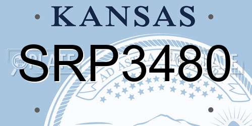 SRP3480 Kansas License Plate