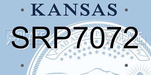 SRP7072 Kansas License Plate