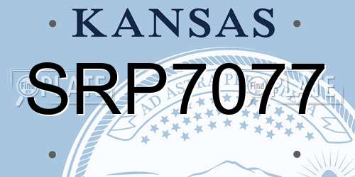 SRP7077 Kansas License Plate