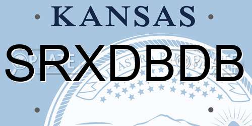 SRXDBDB Kansas License Plate