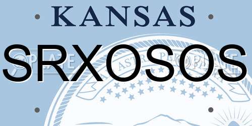 SRXOSOS Kansas License Plate