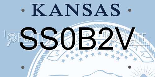 SS0B2V Kansas License Plate