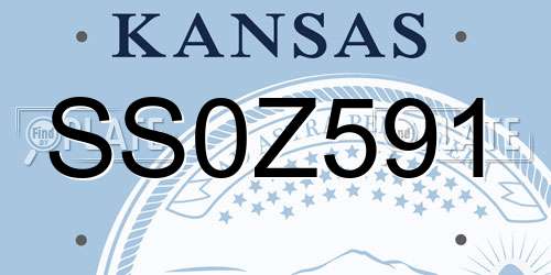 SS0Z591 Kansas License Plate