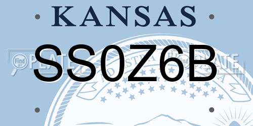 SS0Z6B Kansas License Plate