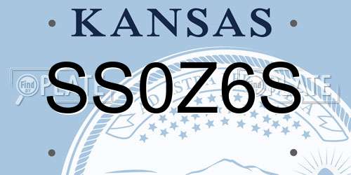 SS0Z6S Kansas License Plate