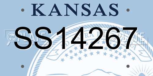 SS14267 Kansas License Plate