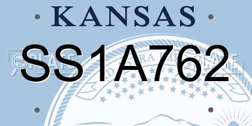 SS1A762 Kansas License Plate