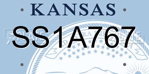 SS1A767 Kansas License Plate