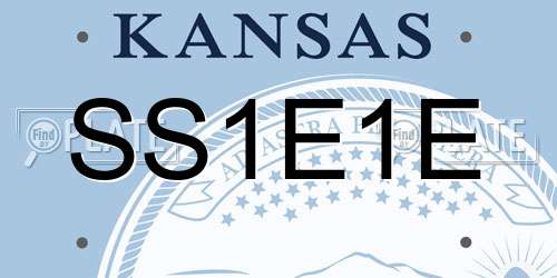 SS1E1E Kansas License Plate