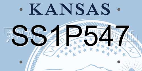 SS1P547 Kansas License Plate