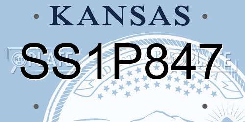 SS1P847 Kansas License Plate