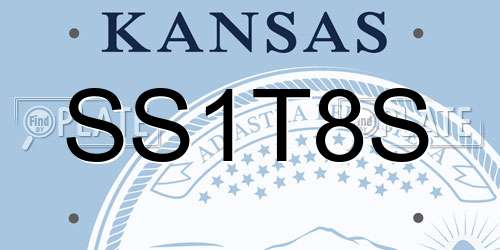 SS1T8S Kansas License Plate