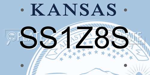 SS1Z8S Kansas License Plate