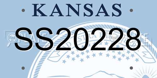 SS20228 Kansas License Plate