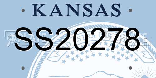 SS20278 Kansas License Plate