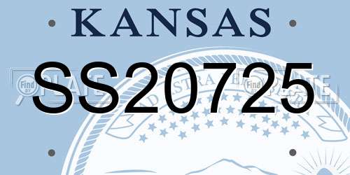 SS20725 Kansas License Plate