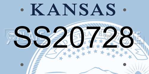 SS20728 Kansas License Plate