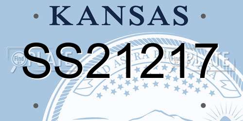 SS21217 Kansas License Plate