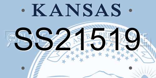 SS21519 Kansas License Plate