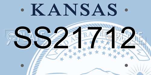 SS21712 Kansas License Plate