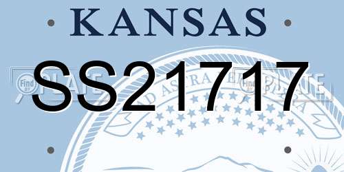 SS21717 Kansas License Plate