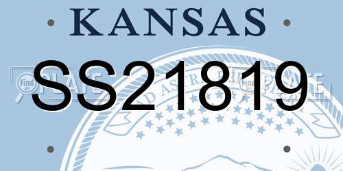 SS21819 Kansas License Plate