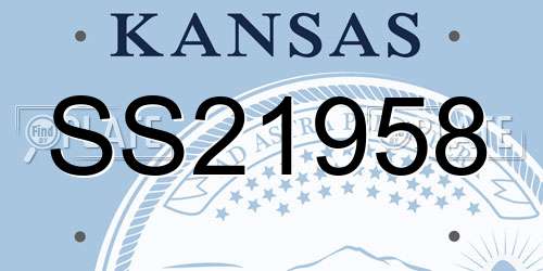 SS21958 Kansas License Plate